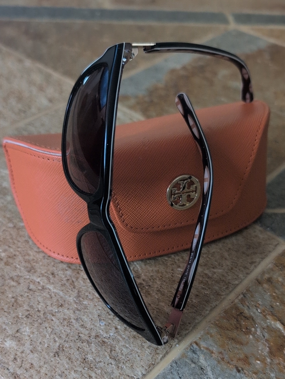 Tory Burch Black Sunglasses with Coral Case